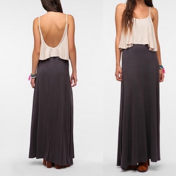 Urban Outfitters Dresses & Skirts - UO Staring at Stars Gray Maxi w/ Upper Flounce